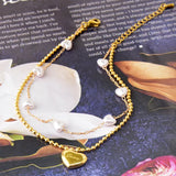 316L Stainless Steel Love Charm Chain Anklet for Women
