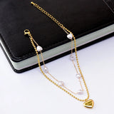 316L Stainless Steel Love Charm Chain Anklet for Women