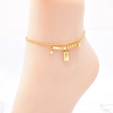 316L Stainless Steel 2 Layer Charm Chain Anklet For Women