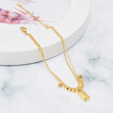 316L Stainless Steel 2 Layer Charm Chain Anklet For Women