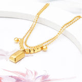 316L Stainless Steel 2 Layer Charm Chain Anklet For Women