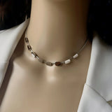 Punk Geometric Charm Snake Chain Choker Bracelet Set