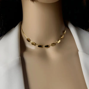 Punk Geometric Charm Snake Chain Choker Bracelet Set