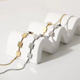 Punk Geometric Charm Snake Chain Choker Bracelet Set