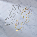 2 Layer Heart Love Charms Choker Necklace for Women