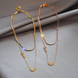 2 Layer Heart Love Charms Choker Necklace for Women