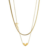 2 Layer Heart Love Charms Choker Necklace for Women