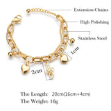 316L Stainless Steel 2 Layer Heart Cross Bracelet