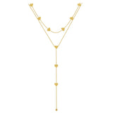 2-Layer Heart Tassel Chain Choker Necklace for Women