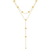 2-Layer Heart Tassel Chain Choker Necklace for Women