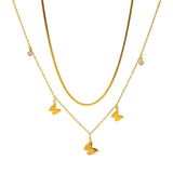 Butterfly Zircon Charms Chain Choker Necklaces for Women