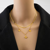 Butterfly Zircon Charms Chain Choker Necklaces for Women