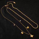 Butterfly Zircon Charms Chain Choker Necklaces for Women