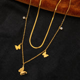 Butterfly Zircon Charms Chain Choker Necklaces for Women