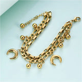 316L Stainless Steel 2 Layer Charm Bracelet for Women