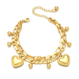 316L Stainless Steel 2 Layer Charm Bracelet for Women