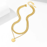 2 Layer Queen Avatar Charms Choker Necklace