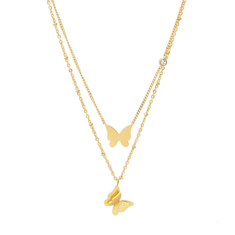 Butterfly Zircon Choker Necklace for Women