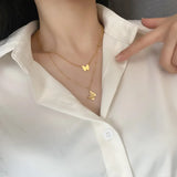 Butterfly Zircon Choker Necklace for Women