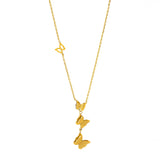 316L Stainless Steel Matte Butterfly Charms Chain Choker Necklace