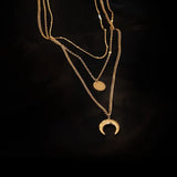 316L Stainless Steel Moon Stars Charms Chain Choker Necklace