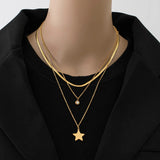 Layered Zircon Stars Choker Necklace for Women