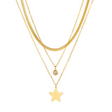 Layered Zircon Stars Choker Necklace for Women