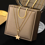 Layered Zircon Stars Choker Necklace for Women