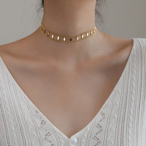 Chic 316L Stainless Steel 35cm 2 Layer Choker Necklace for Women