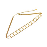 Chic 316L Stainless Steel 35cm 2 Layer Choker Necklace for Women