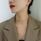 316L Stainless Steel Rhombus Collar Choker Necklace for Women