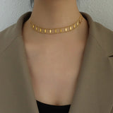 316L Stainless Steel Rhombus Collar Choker Necklace for Women