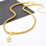 316L Stainless Steel Ball Tassel Charms Chain Choker Necklace