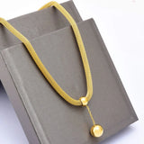 316L Stainless Steel Ball Tassel Charms Chain Choker Necklace