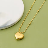 316L Stainless Steel Heart Charms Choker Necklace