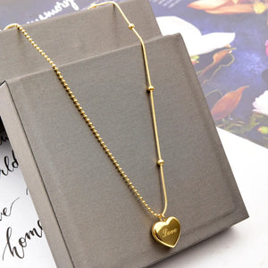 316L Stainless Steel Heart Charms Choker Necklace