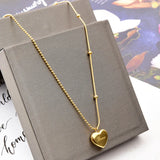 316L Stainless Steel Heart Charms Choker Necklace