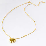 316L Stainless Steel Heart Charms Choker Necklace