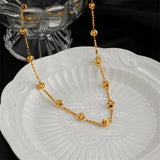 316L Stainless Steel Upscale Jewelry Carve Spherical Choker Necklace