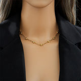 316L Stainless Steel Upscale Jewelry Carve Spherical Choker Necklace