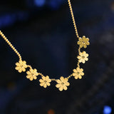 316L Stainless Steel Daisy Flower Charm Choker Necklace Pendant