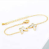 316L Stainless Steel Shell Butterfly Charms Chain Bracelets