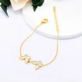 316L Stainless Steel Shell Butterfly Charms Chain Bracelets