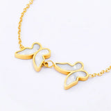 316L Stainless Steel Shell Butterfly Charms Chain Bracelets