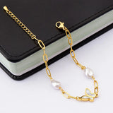 Butterfly Charm Shell Bracelet Thick Chain Bangle Women