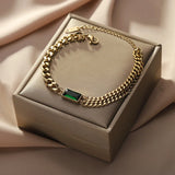 316L Stainless Steel Zircon Charm Chain Jewelry Set for Women