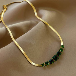 Zircon Snake Chain Choker Necklace Pendant