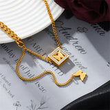 316L Stainless Steel Zircon Butterfly Tassel Choker Necklace