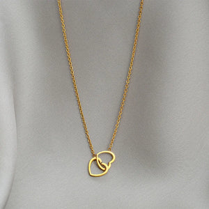 316L Stainless Steel Heart Charms Chain Choker Necklace for Women