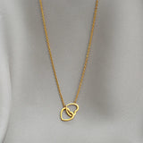 316L Stainless Steel Heart Charms Chain Choker Necklace for Women